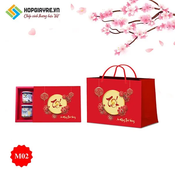 Mẫu vỏ hộp đựng quà tết M01