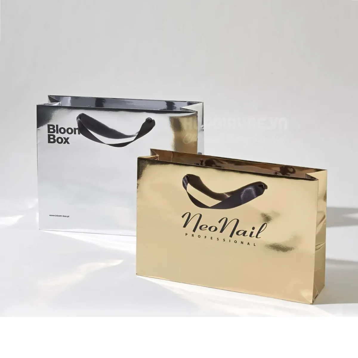 Túi giấy mỹ phẩm ánh kim sang trọng - hopgiayre.vn